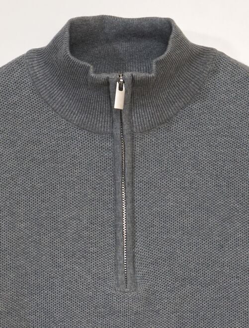 Jersey de cuello alto con cremallera - GRIS - Kiabi - 15.00€