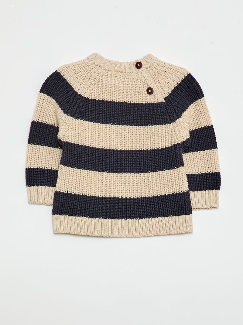 Jersey de algodón con punto perlado Beige - Kiabi