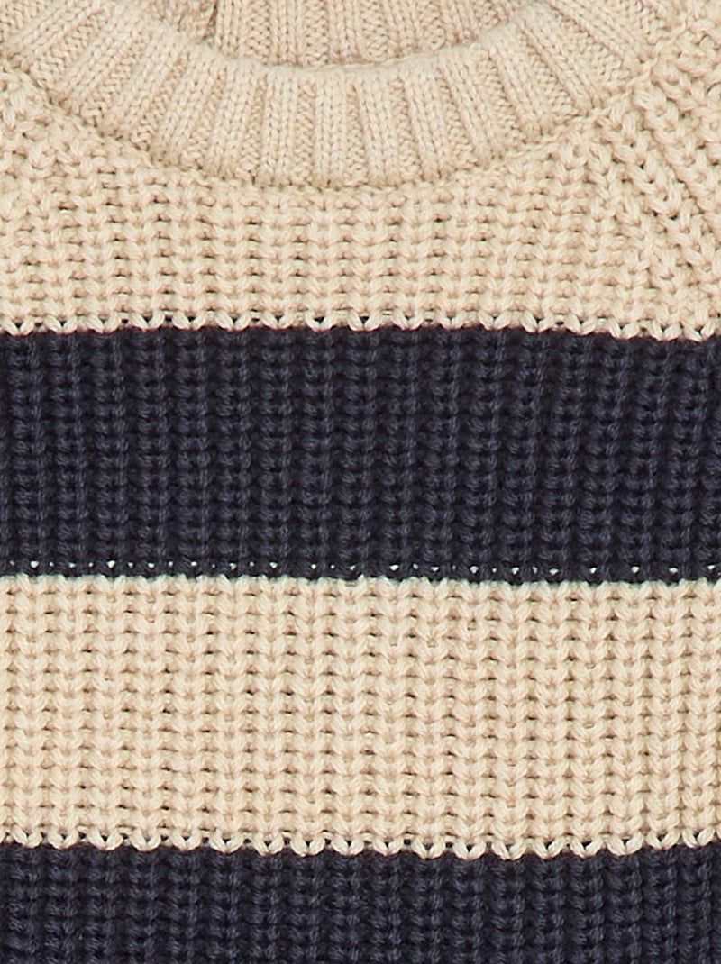 Jersey de algodón con punto perlado Beige - Kiabi