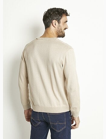 Jersey de algodón de manga larga con cuello de pico - Afibel