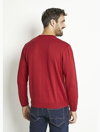 Jersey de algodón de manga larga con cuello de pico - Afibel