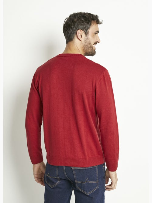 Jersey de algodón de manga larga con cuello de pico - Afibel - Kiabi