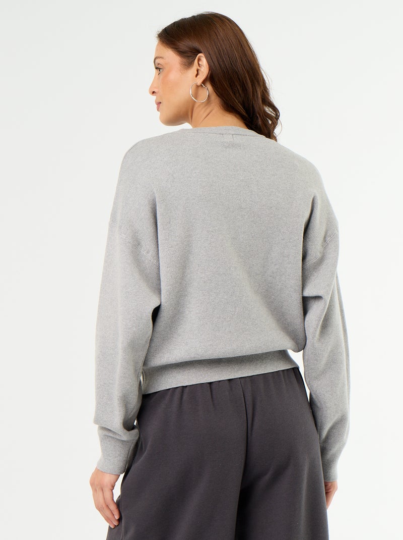 Jersey de algodón grueso Gris - Kiabi