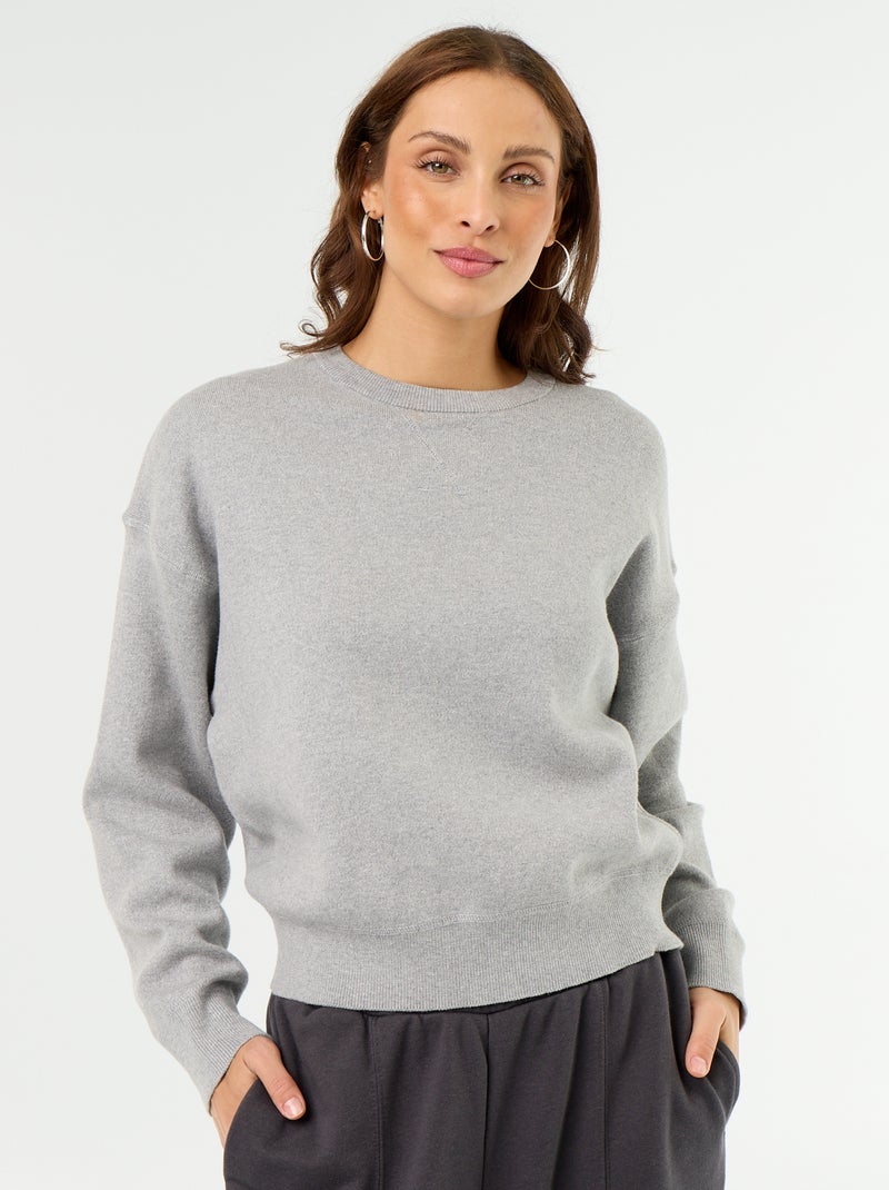 Jersey de algodón grueso Gris - Kiabi
