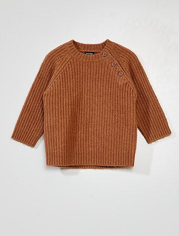 Jersey de canalé con cierre de botones - Kiabi