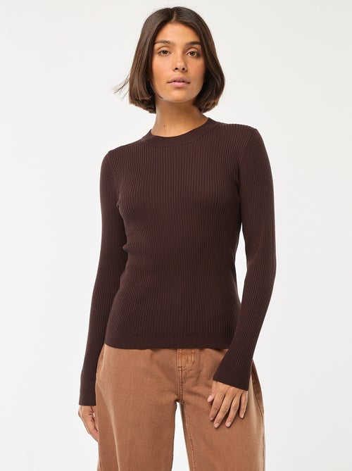 Jersey de canalé de manga larga - Kiabi