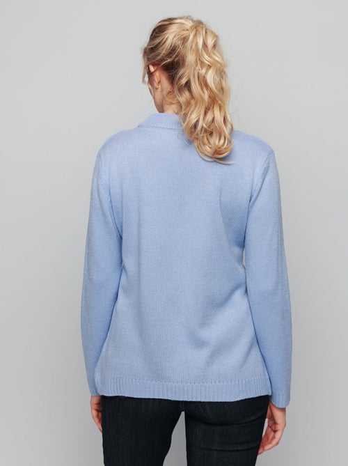 Jersey de canalé de ochos suave con strass y cuello alto - Afibel - Kiabi
