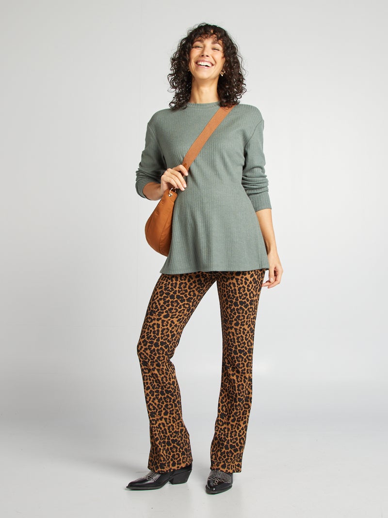 Jersey de canalé de premamá VERDE - Kiabi