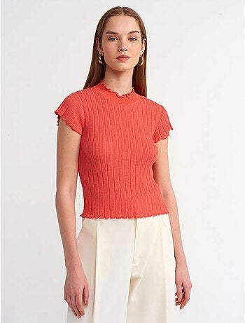 Jersey de canalé slim fit con cuello medio cisne dilvin