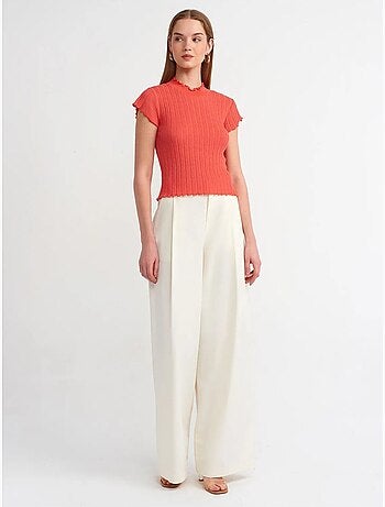 Jersey de canalé slim fit con cuello medio cisne dilvin