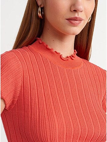 Jersey de canalé slim fit con cuello medio cisne dilvin