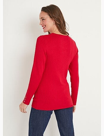 Jersey de canalé suave, corto, cuello redondo, canalé plano - Afibel