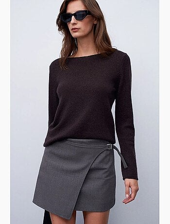 Jersey de cashmere acanalado con cuello barco dilvin