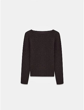 Jersey de cashmere acanalado con cuello barco dilvin