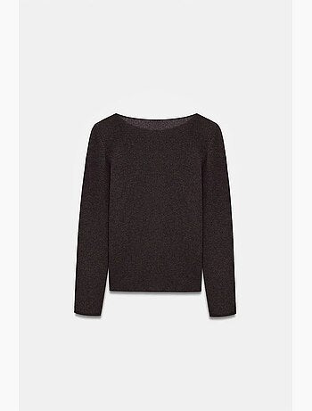 Jersey de cashmere acanalado con cuello barco dilvin