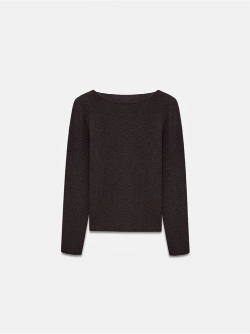 Jersey de cashmere acanalado con cuello barco dilvin - Kiabi Jersey de cashmere acanalado con cuello barco dilvin - Kiabi