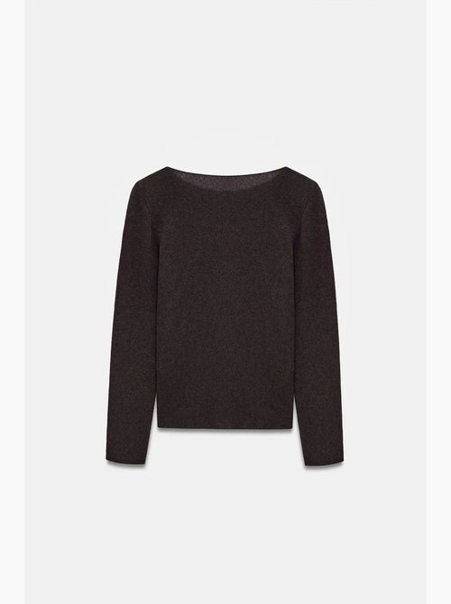 Jersey de cashmere acanalado con cuello barco dilvin - Kiabi Jersey de cashmere acanalado con cuello barco dilvin - Kiabi