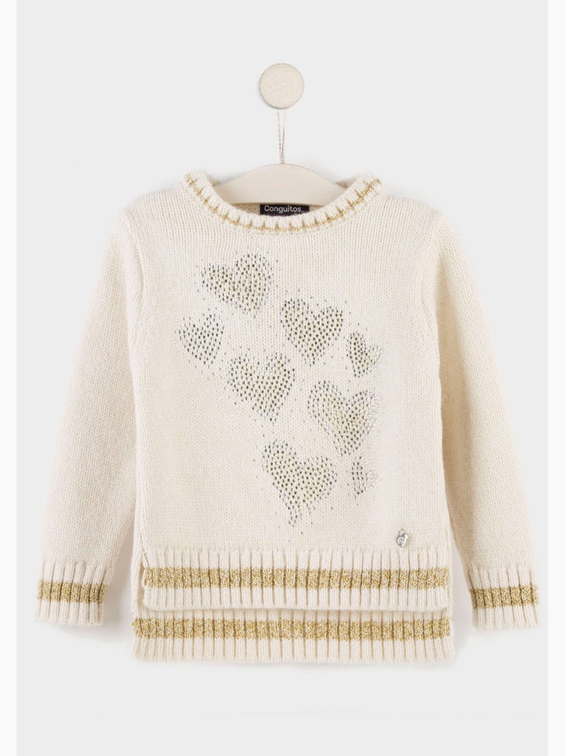 Jersey de chica confeccionado en acrílico Blanco - Kiabi