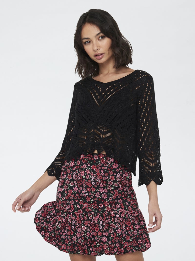 Jersey de croché con manga 3/4 'JDY' NEGRO - Kiabi