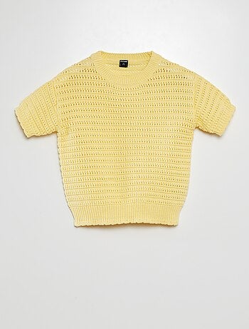 Jersey de croché de manga corta