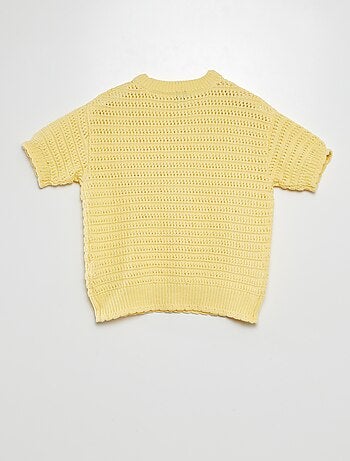 Jersey de croché de manga corta