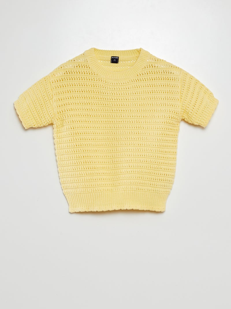 Jersey de croché de manga corta AMARILLO - Kiabi