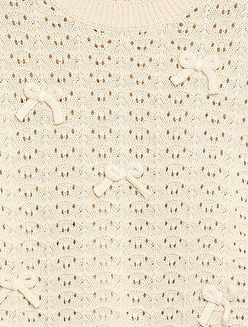 Jersey de croché de manga corta