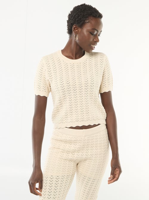 Jersey de croché de manga corta - Kiabi