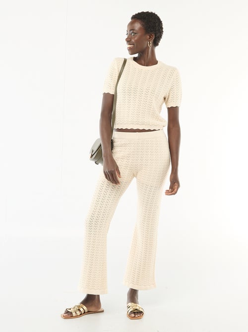 Jersey de croché de manga corta - Kiabi