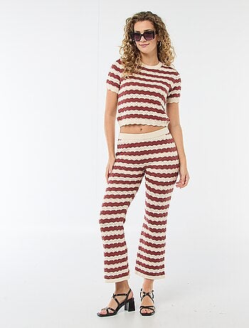 Jersey de croché de manga corta