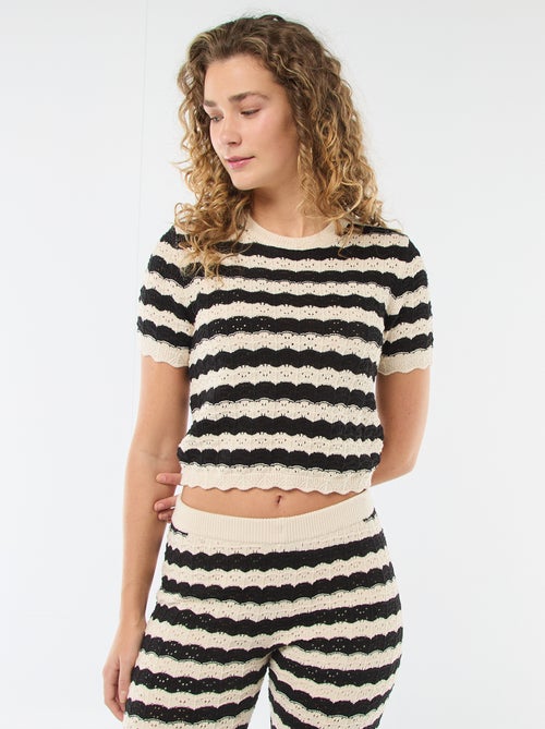 Jersey de croché de manga corta - Kiabi