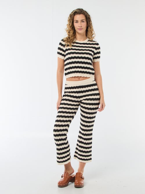 Jersey de croché de manga corta - Kiabi