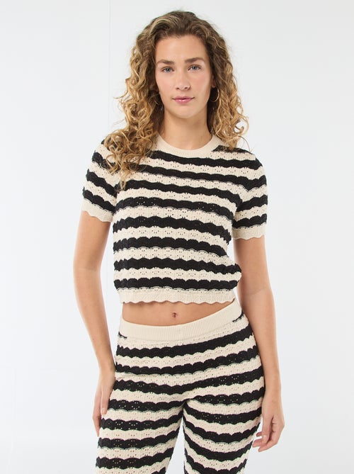 Jersey de croché de manga corta - Kiabi