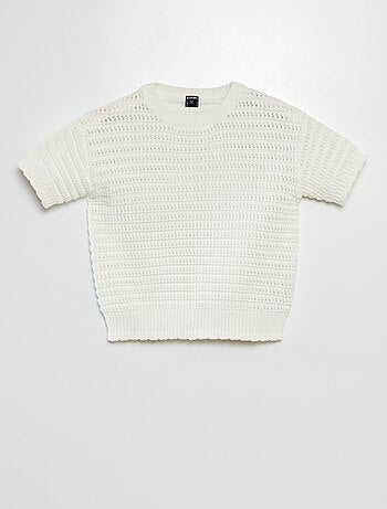 Jersey de croché de manga corta