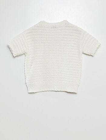 Jersey de croché de manga corta