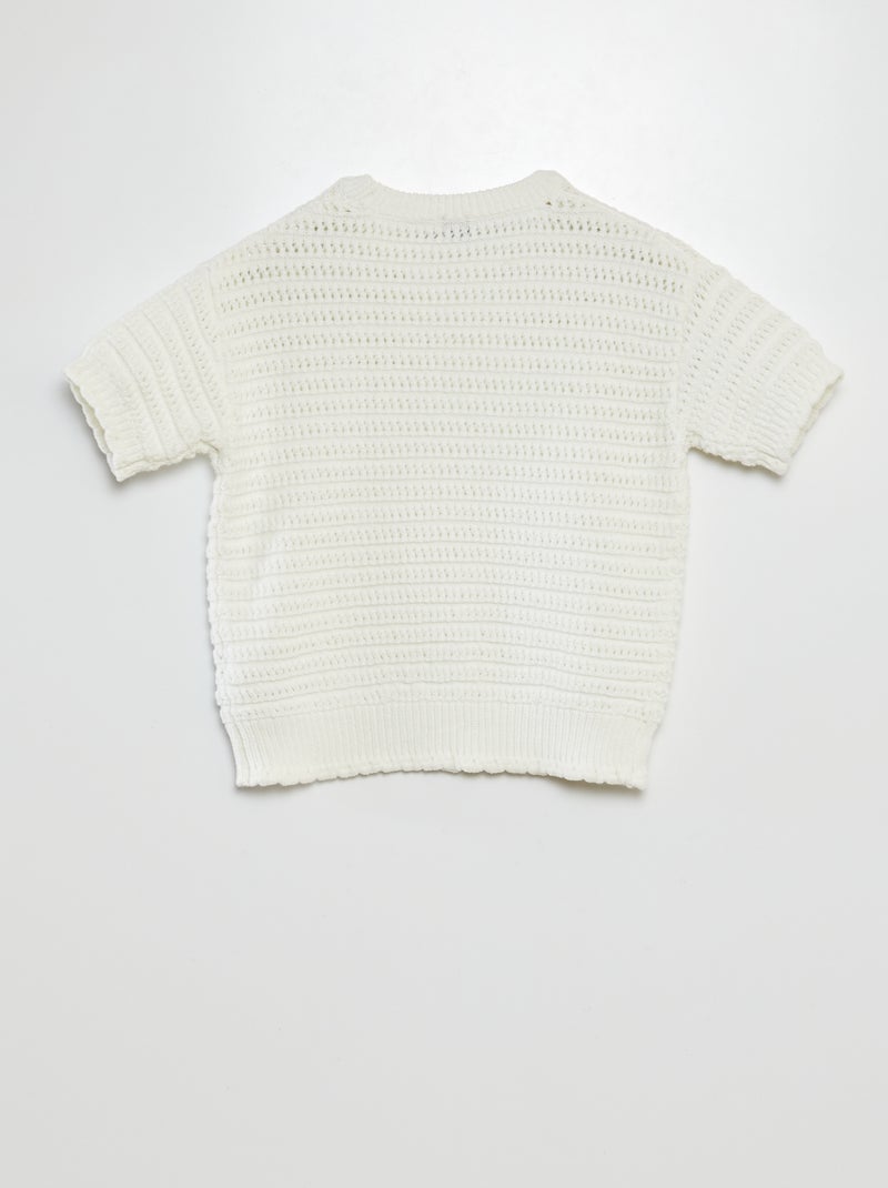 Jersey de croché de manga corta BLANCO - Kiabi