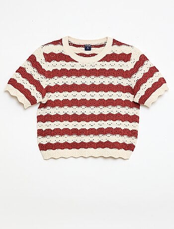 Jersey de croché de manga corta