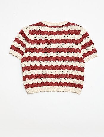 Jersey de croché de manga corta