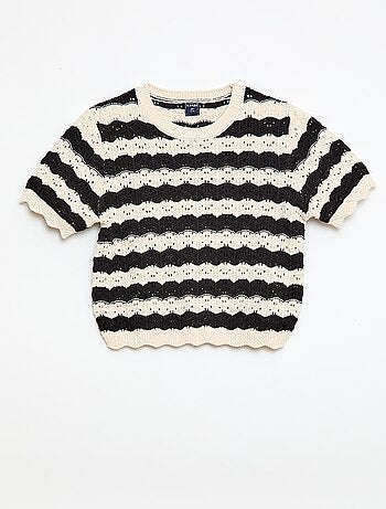 Jersey de croché de manga corta