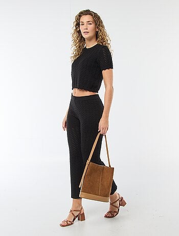 Jersey de croché de manga corta