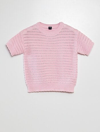 Jersey de croché de manga corta