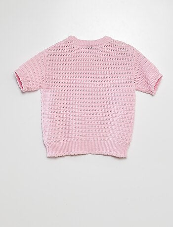 Jersey de croché de manga corta