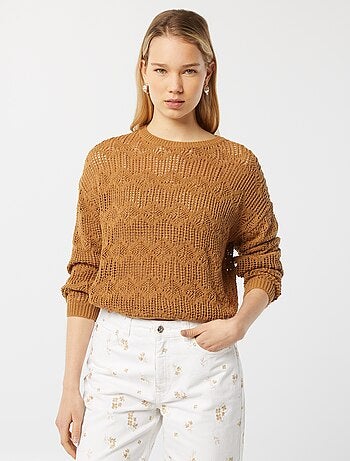 Jersey de croché de manga larga