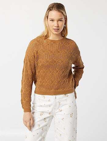 Jersey de croché de manga larga