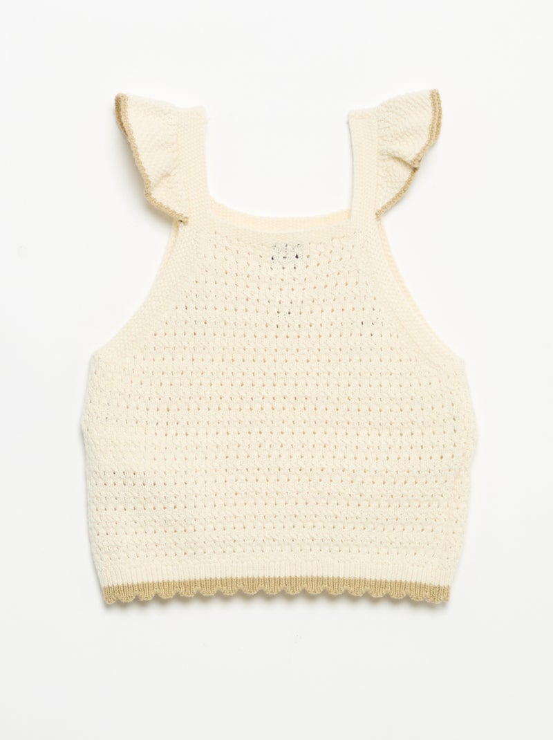 Jersey de croché sin mangas Beige - Kiabi