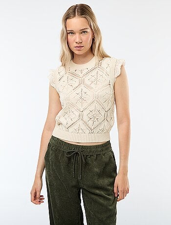 Jersey de crochet sin mangas