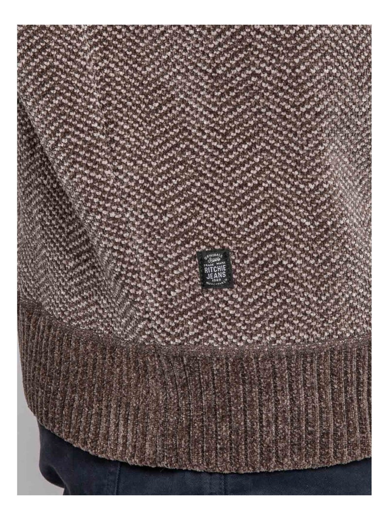 Jersey de cuello abotonado LITUDO Marrón - Kiabi