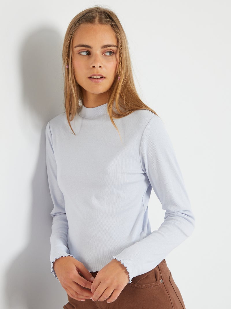 Jersey de cuello alto azul gris - Kiabi