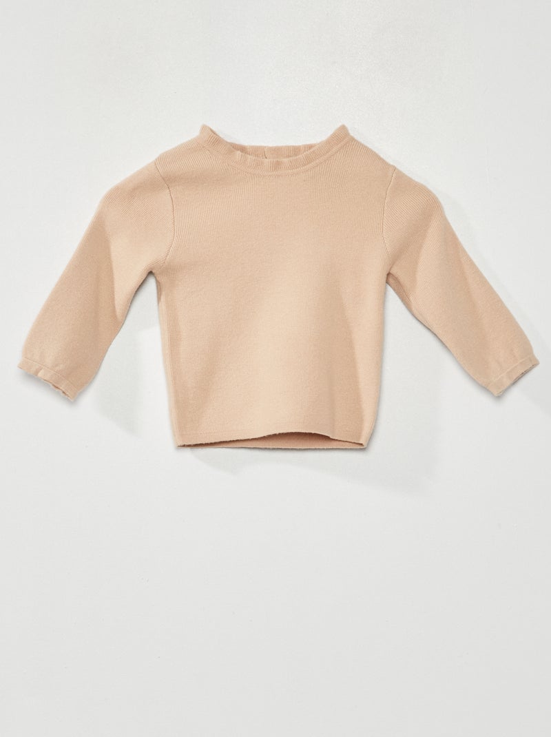 Jersey de cuello alto BEIGE - Kiabi