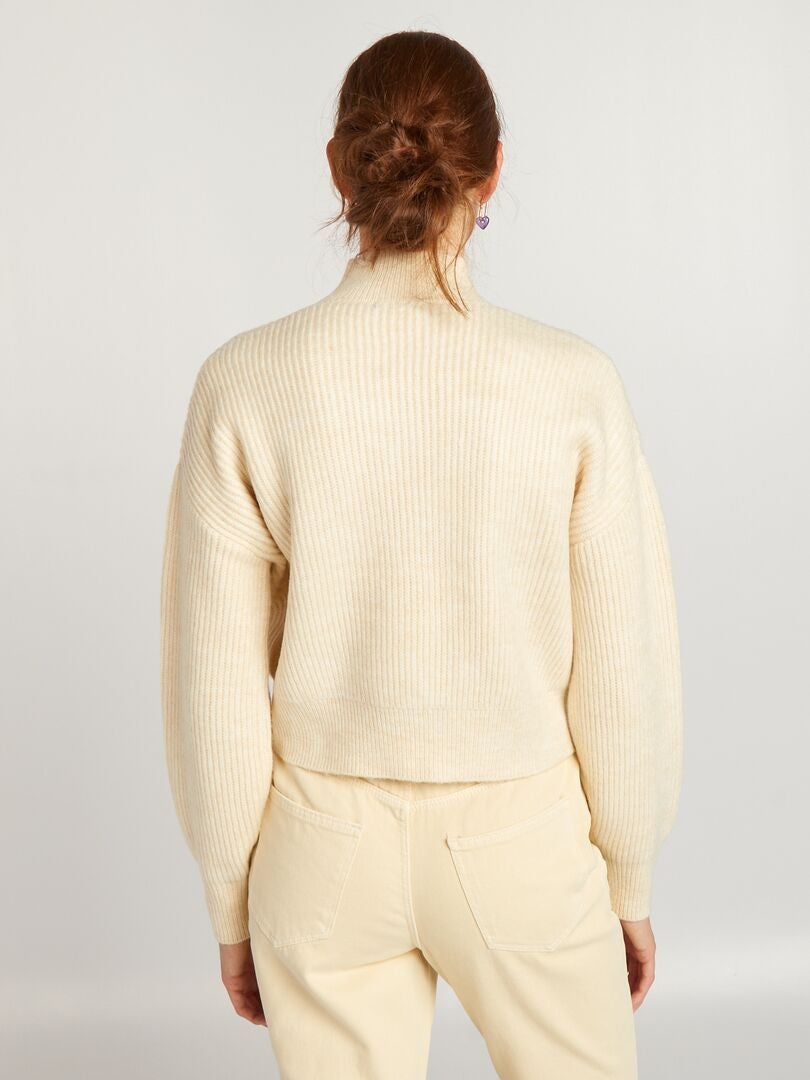 Jersey de cuello alto BEIGE - Kiabi